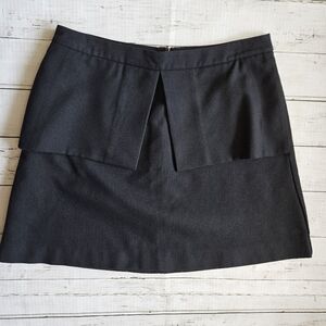 Kate Spade Saturday Black Mini Skirt Size 8 Wool Blend Structured Waist Pockets
